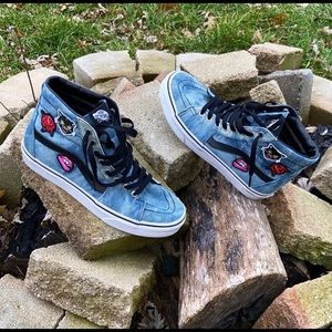 Patched Hi-Top Vans Sneakers